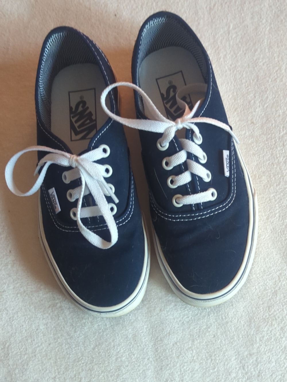Vans Navy Canvas Low-Top Sneakers with White Accents
